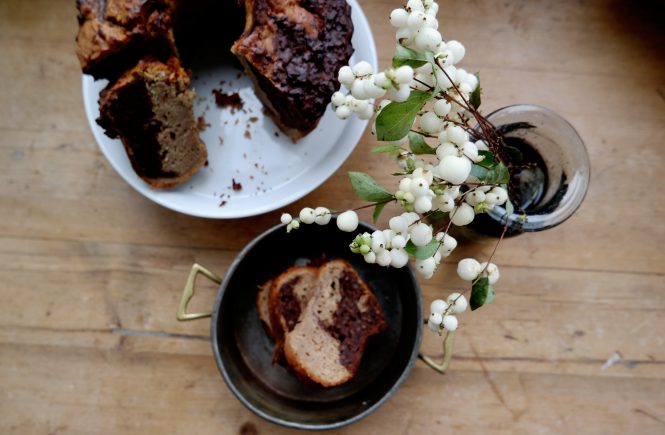 Apfel-Nuss- Marmor Kuchen