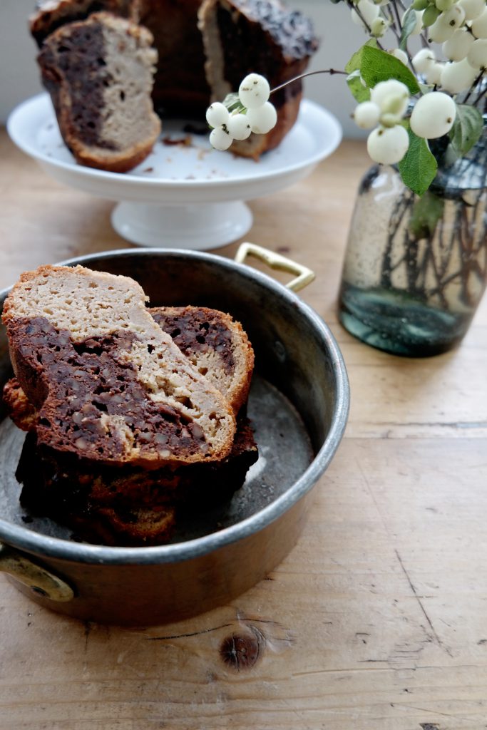 Apfel-Nuss- Marmor Kuchen