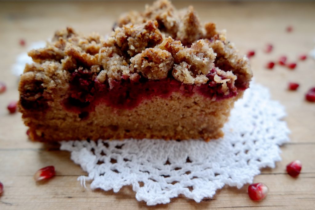 versunkener Himbeerkuchen