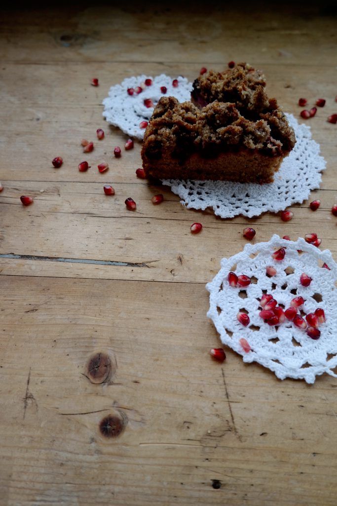 versunkener Himbeerkuchen