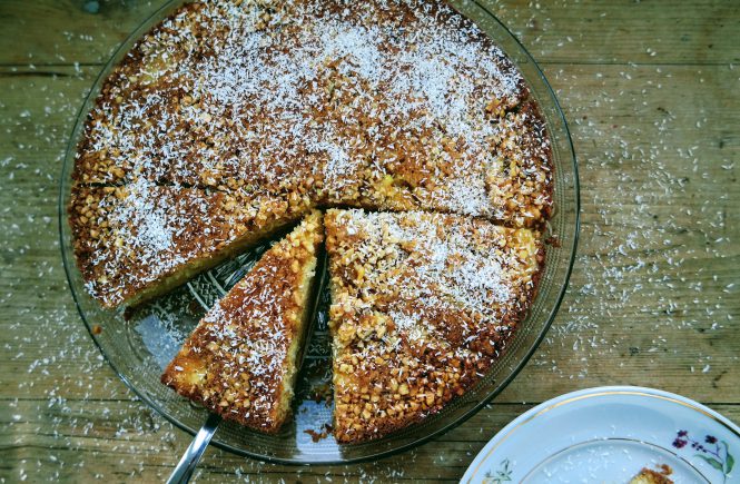 gestürzter Ananas Kuchen